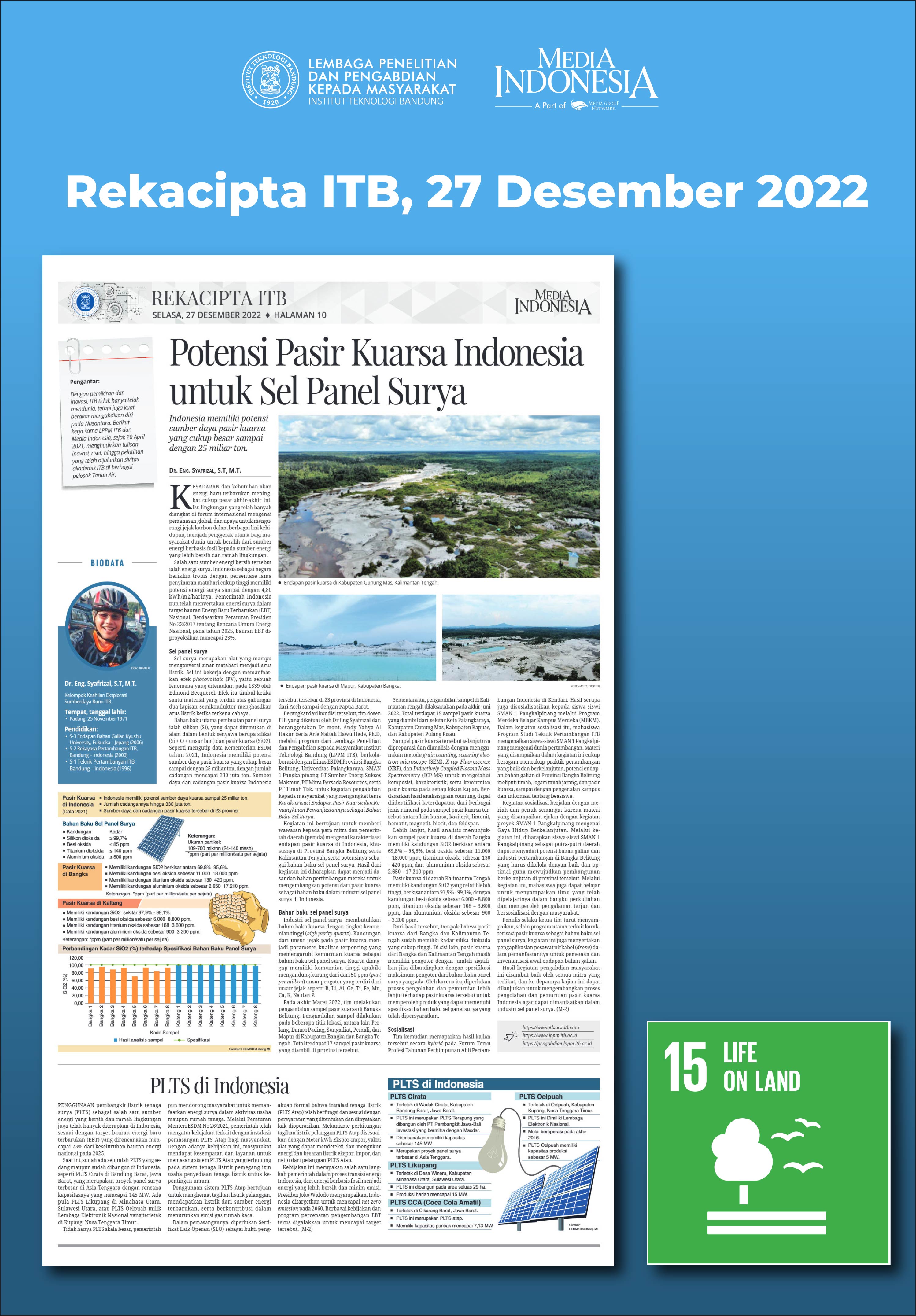 Potensi Pasir Kuarsa Indonesia untuk Sel Panel Surya